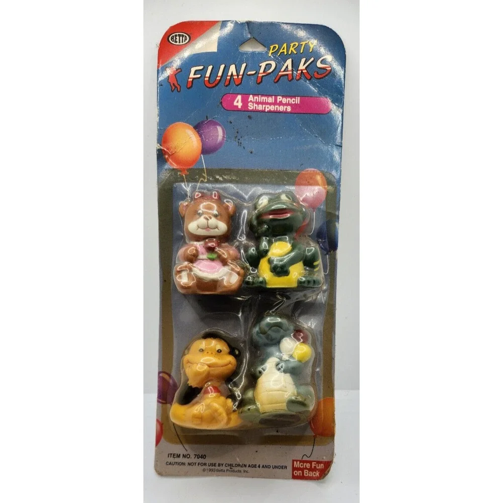 4 Animal Pencil Sharpeners Betta in Package‎ 1993